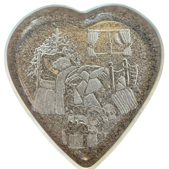 Vtg '80's Mikasa Walther Crystal W Germany Heart-Shaped Serving BearTray Platter - Picture 13 of 14